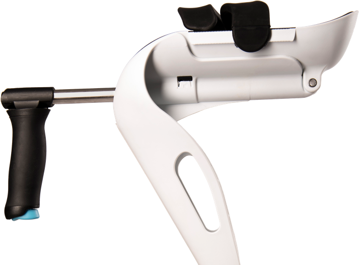 The M+D Crutch features hand grips that rotate out of the way The M+D Crutch features hand grips that rotate out of the way