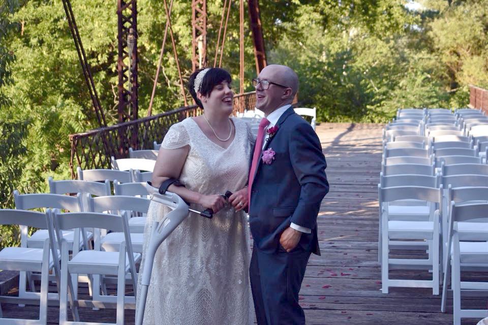 Stephanie is a bride who is standing tall, despite managing her Cerebral Palsy